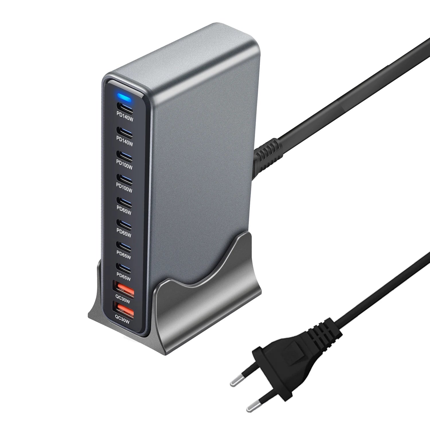 800W GaN 10-Port USB-C Fast Desktop Charger – PD3.1 for iPhone, Samsung & Laptop