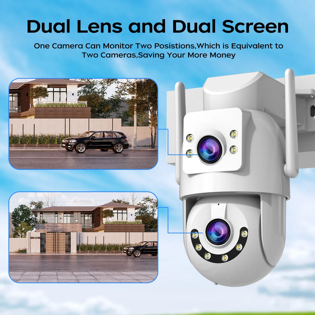 JOOAN 4K 8MP Outdoor PTZ Security Camera – Dual Lens AI Tracking