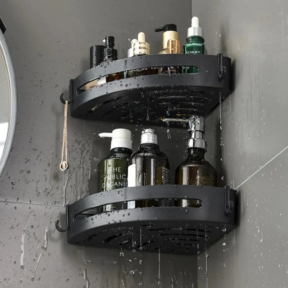 No-Drill Bathroom Shelf – Wall Corner Organizer for Shower & Storage