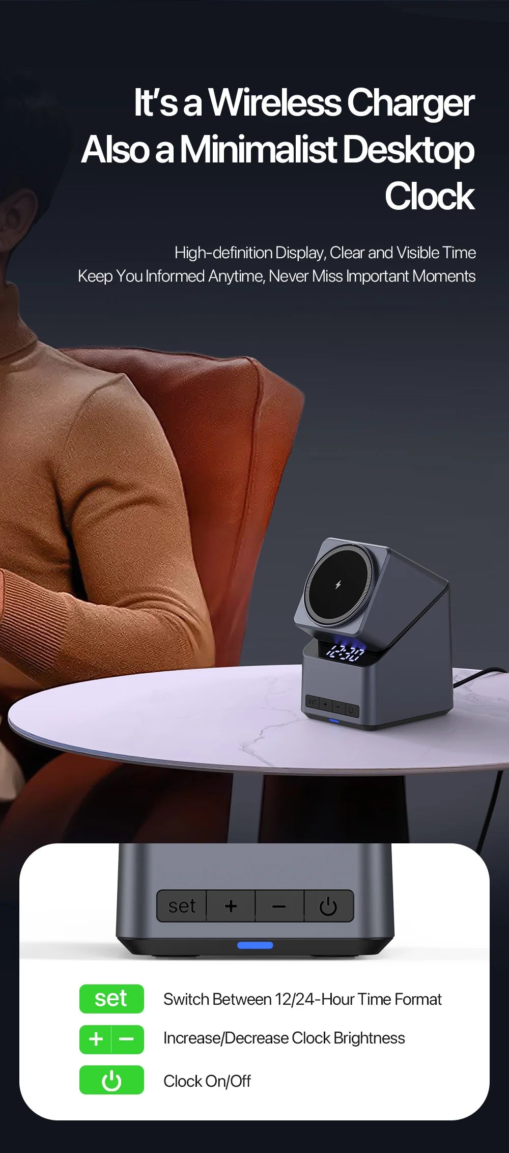 4-in-1 Magnetic Auto-Rotation Wireless Charger – iPhone, Apple Watch & AirPods