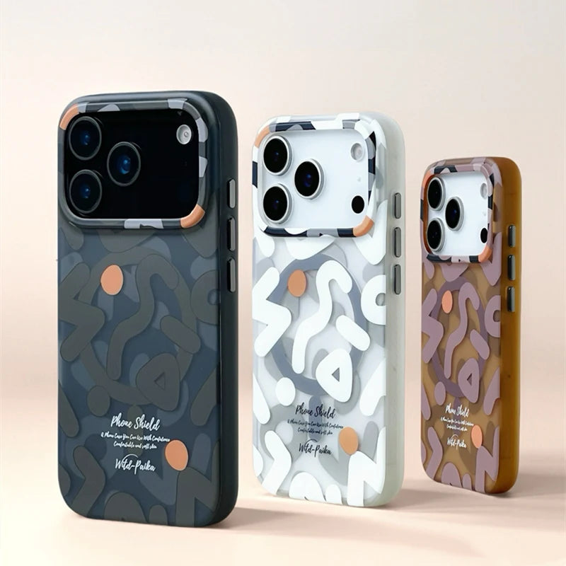 Geometric Graffiti MagSafe iPhone Case – Shockproof