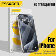 Essager Screen Protector for iPhone 15 14 13 Pro Max Ultra Slim Dustproof Full Tempered Glass Protection For iPhone 15 Pro Plus