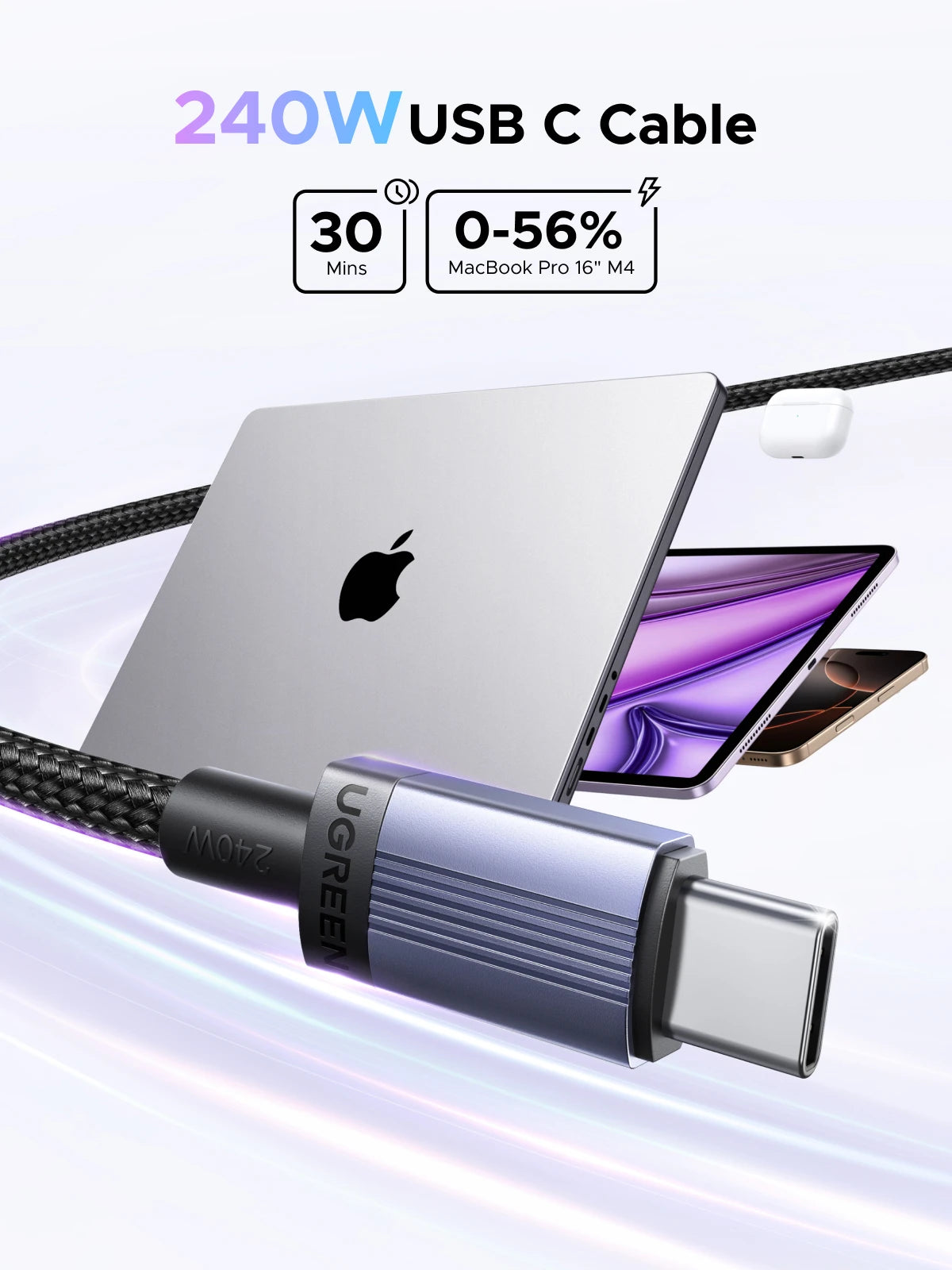 UGREEN 240W USB-C Fast Charge Cable – 100W PD