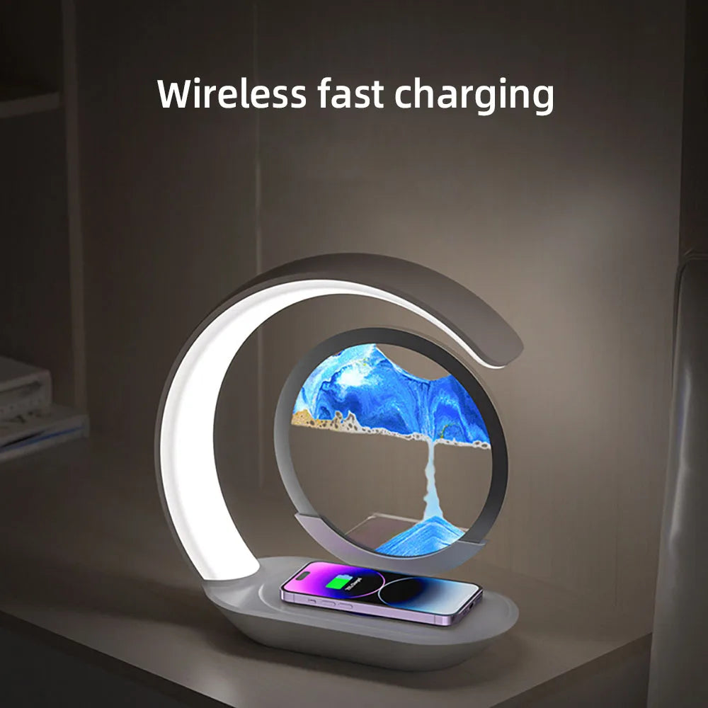 3D Quicksand Table Lamp – Wireless Desk & Ambient Night Light