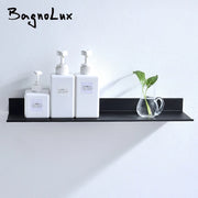 Wall-Mounted Black Shelf – Bathroom, Kitchen & Shower Storage Rack