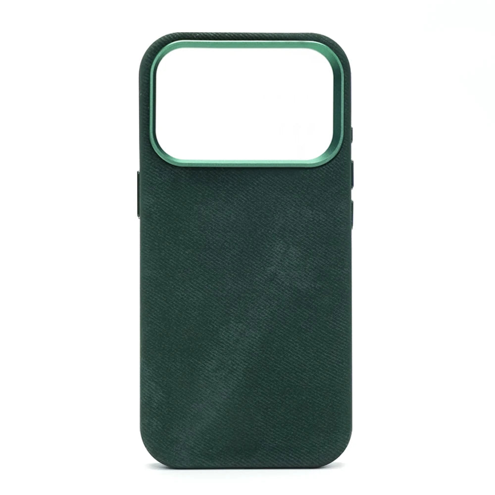 Luxury Fiber Leather Magnetic Shockproof Case – iPhone 15–17 Series