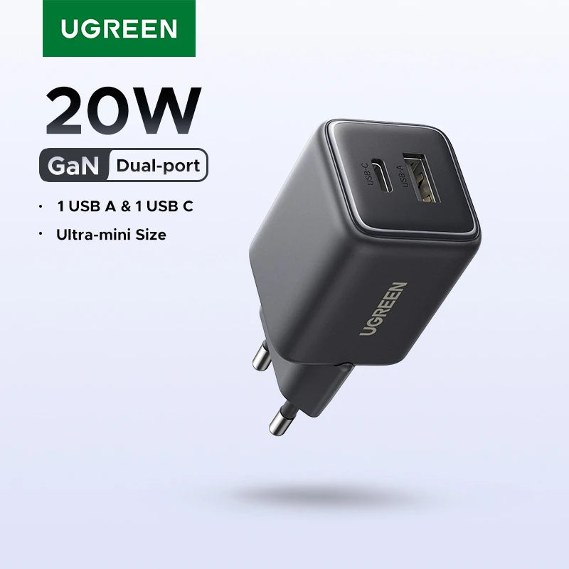 UGREEN GaN USB-C Mini Charger – Compact Charging Performance (Up to 20W Devices)