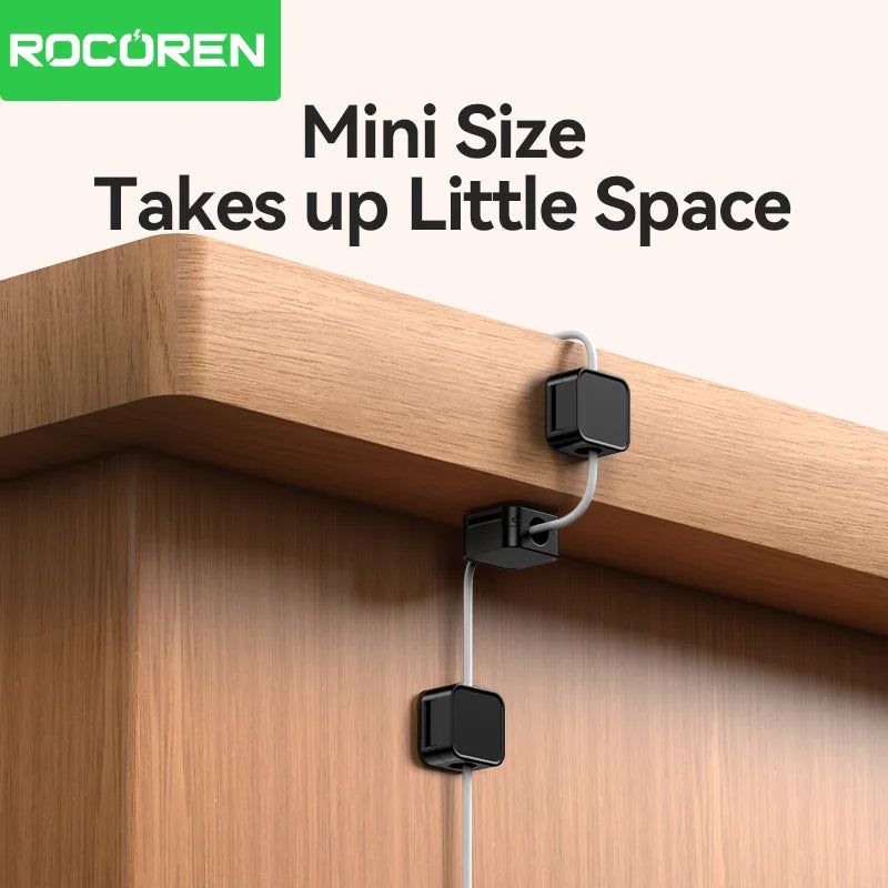 Rocoren Adjustable Cable Holder – Under Desk Wire Organizer & Protector