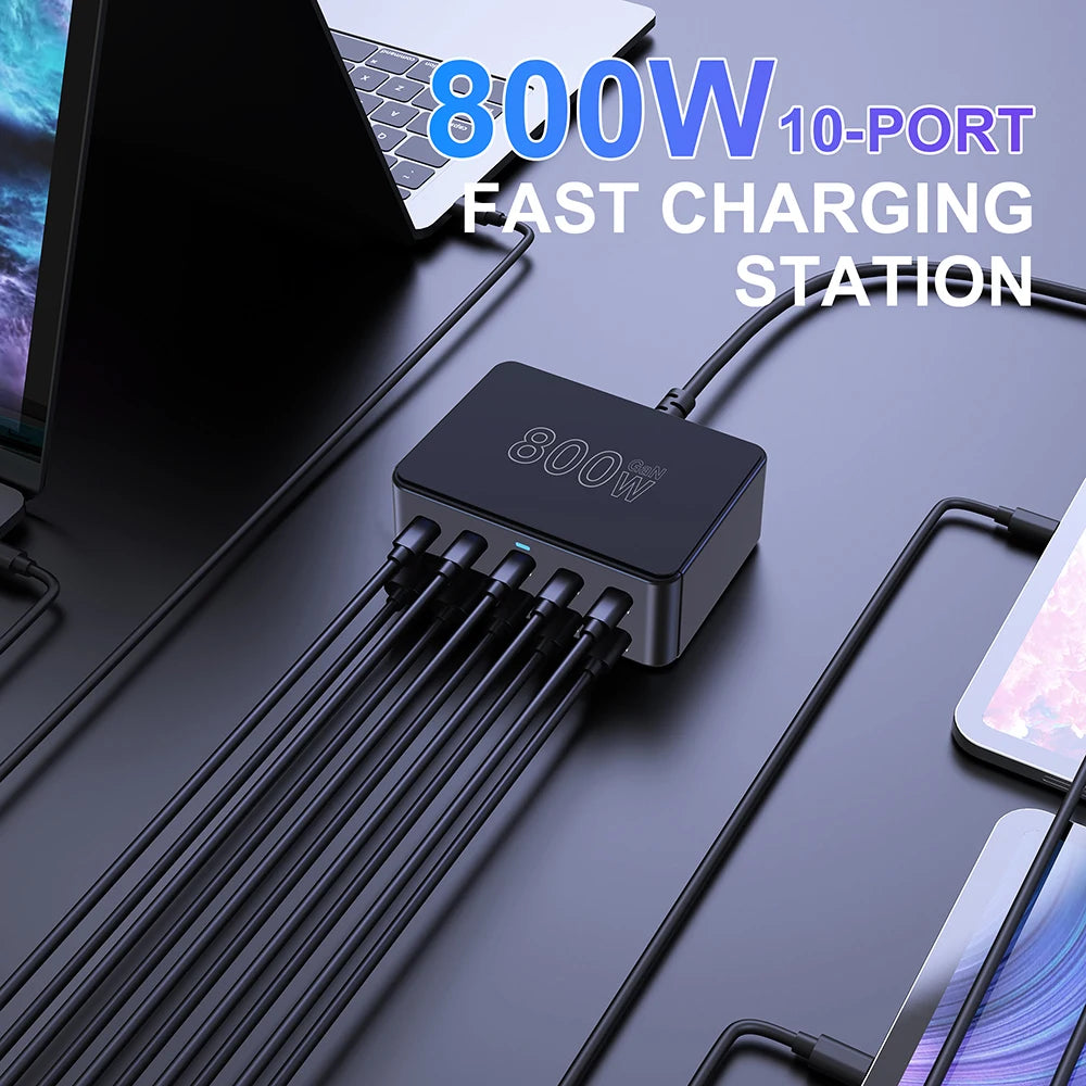 800W USB-C GaN Charger – 100W PD Multiport Fast Charging