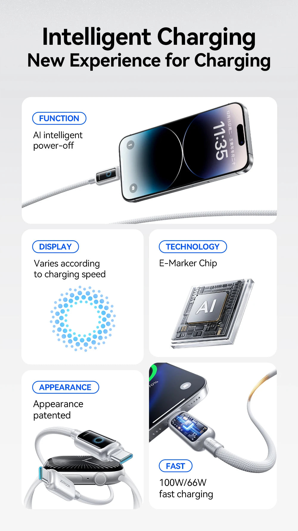 Joyroom Auto Power-Off USB-C Charging Cable