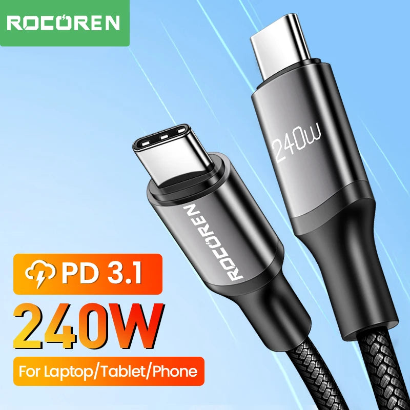 USB-C to USB-C 240W Cable – 2m PD 3.1 Fast Charger