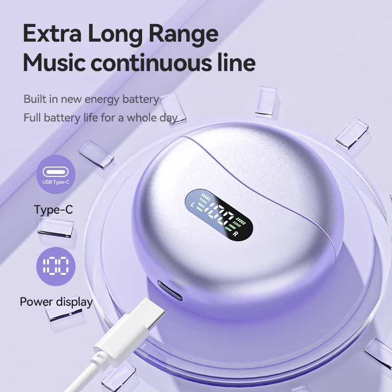 Bone Conduction Bluetooth 5.4 Earbuds – Waterproof Sport Headset with Mic