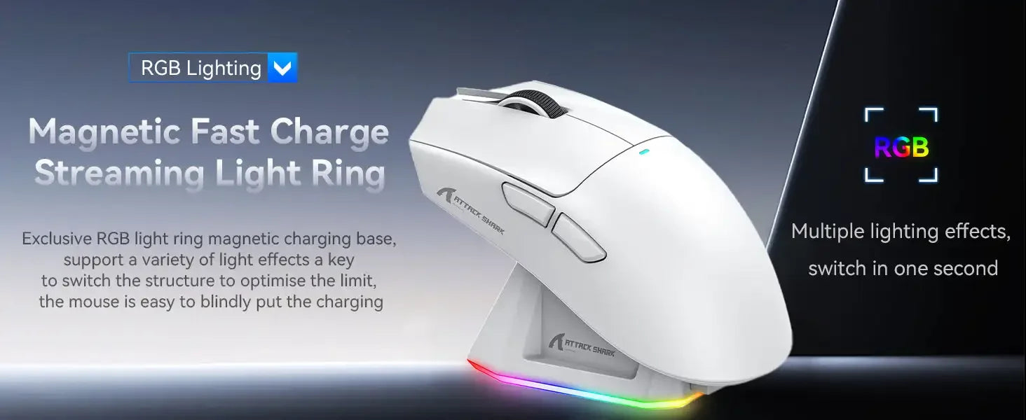 ATTACK SHARK X11 Gamer Mouse – Wireless, 3 Modes & Charging Dock