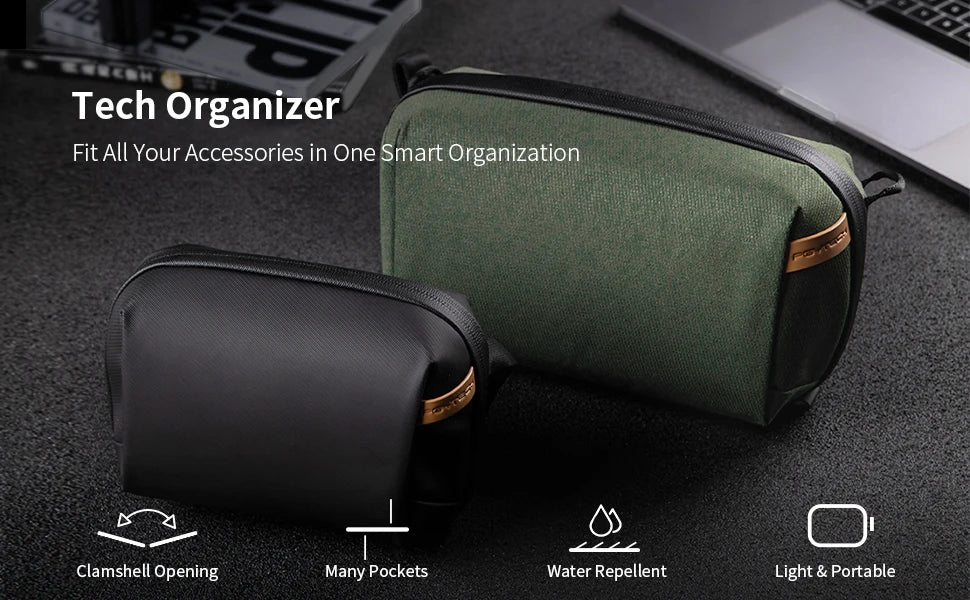 PGYTECH Tech Organizer Pouch – Waterproof Electronics Storage for Cables & Accessories