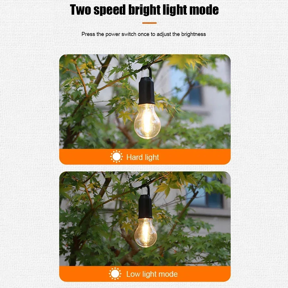 Outdoor USB Rechargeable LED Lamp Bulbs High Brightness Emergency Light Hook Up Camping Fishing Portable Lantern Night Lights