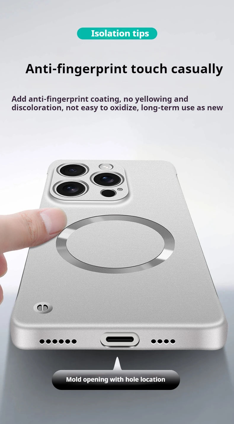 Ultra Slim Metallic Magsafe iPhone Case – Cooling Hard Cover