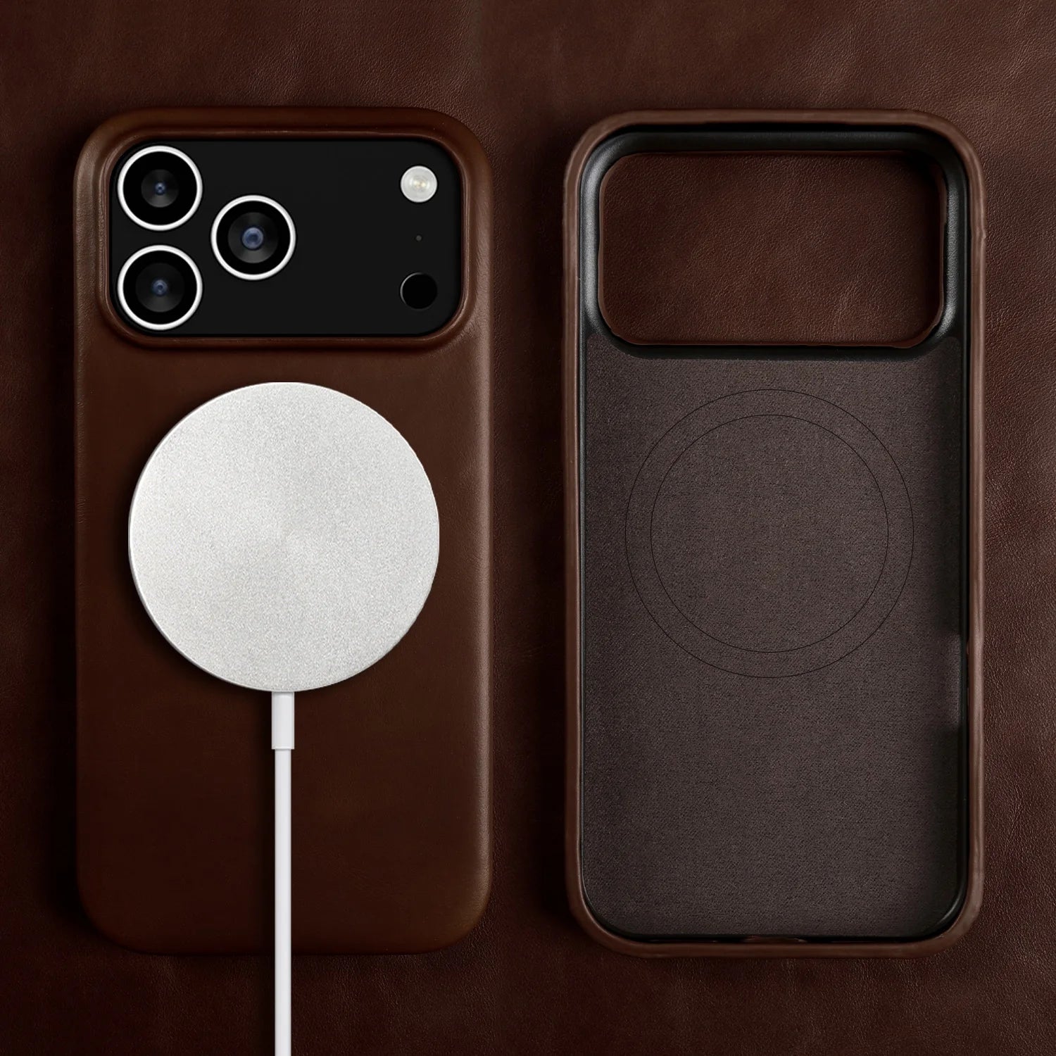 Vintage Waxed Leather iPhone Case – MagSafe Full Cover