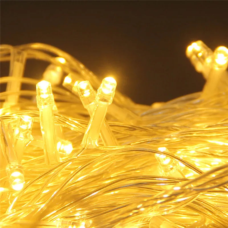 LED Garland String Lights 10m 30m 50m 100m Christmas Tree Wedding Decoration Waterproof Fairy Light Indoor Outdoor 220V EU Lamp