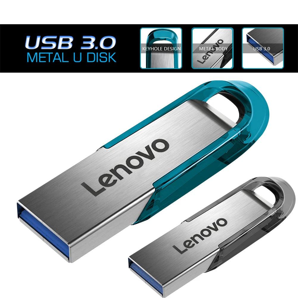 Lenovo 2TB/1TB/512GB USB 3.0 Flash Drive – Waterproof Metal Storage