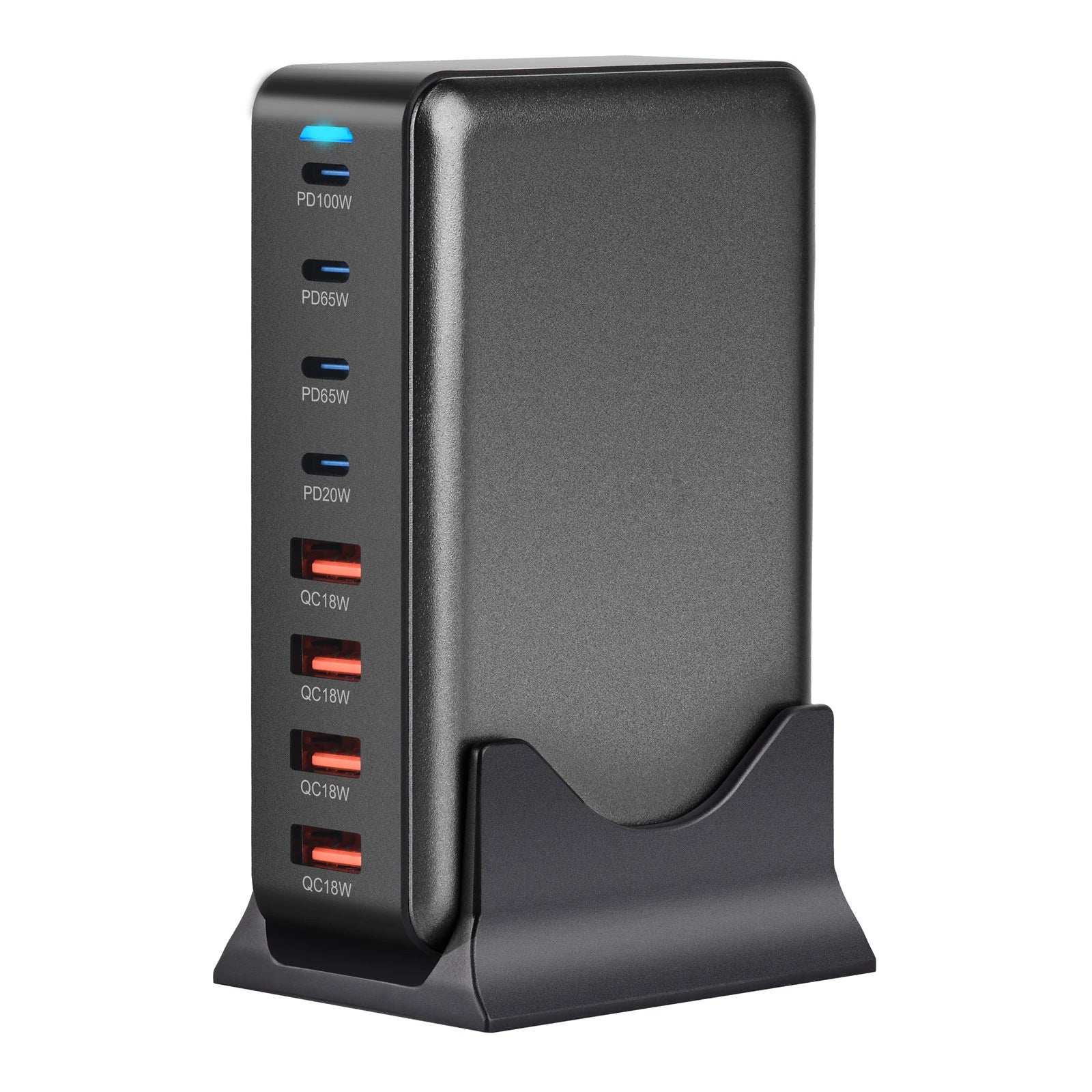 8-Port 320W GaN Fast Charger – C-Type PD Mobile Station