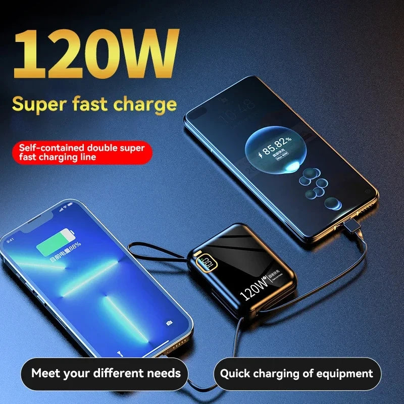 200000mAh 120W Power Bank – Portable USB-C Fast Charging for Phones