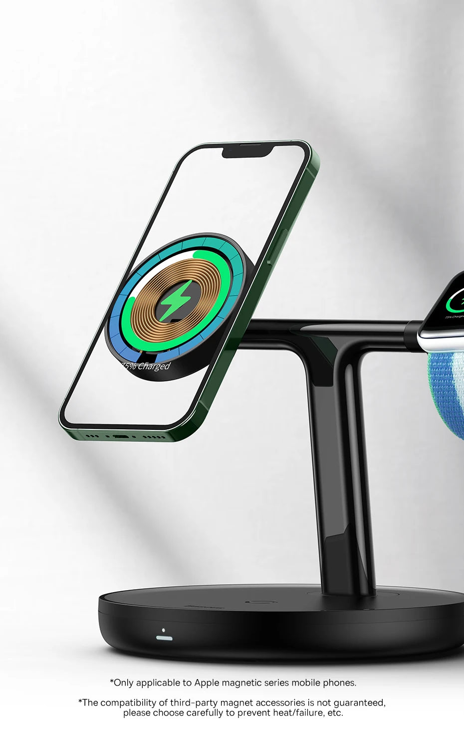 Baseus 3 in 1 20W Magnetic Wireless Charger Stand For iPhone 16 15 14 Pro Airpods Apple Watch Phone Fast Charging Station Holder