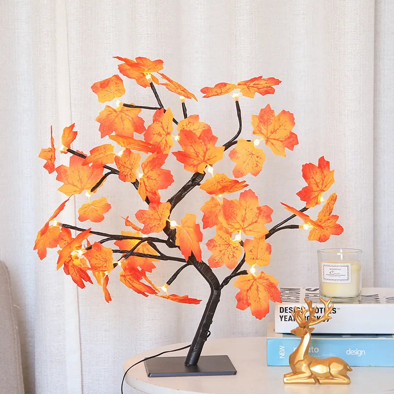 LED Rose Leaf Table Lamp – USB Fairy Light for Home & Bedroom Decor