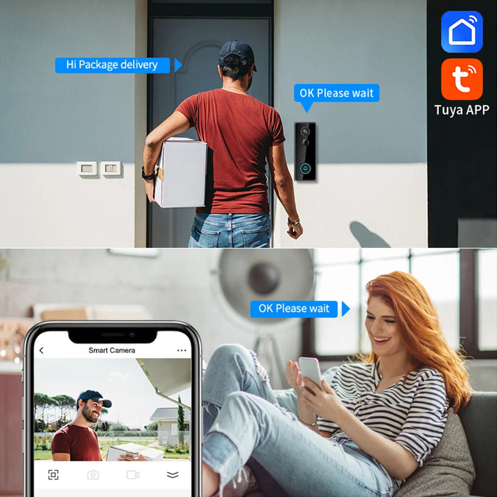 Wireless Smart Doorbell with Camera – WiFi & Night Vision