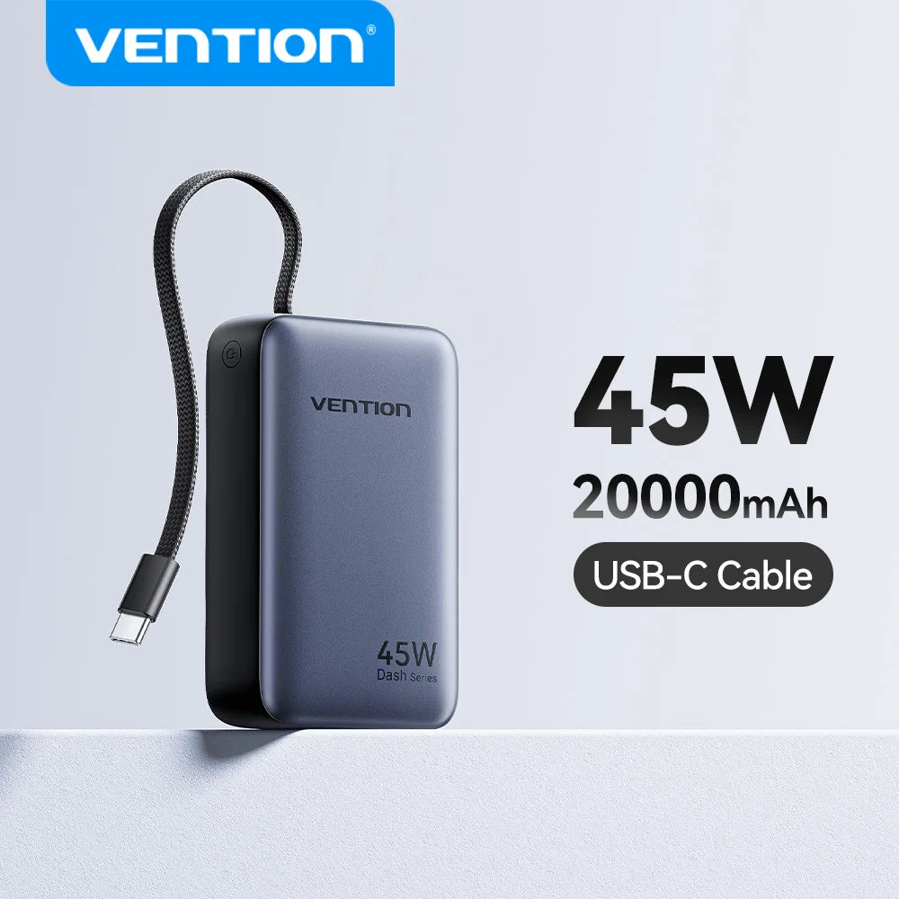 45W Portable Power Bank – 20000mAh Fast Charger for Phones