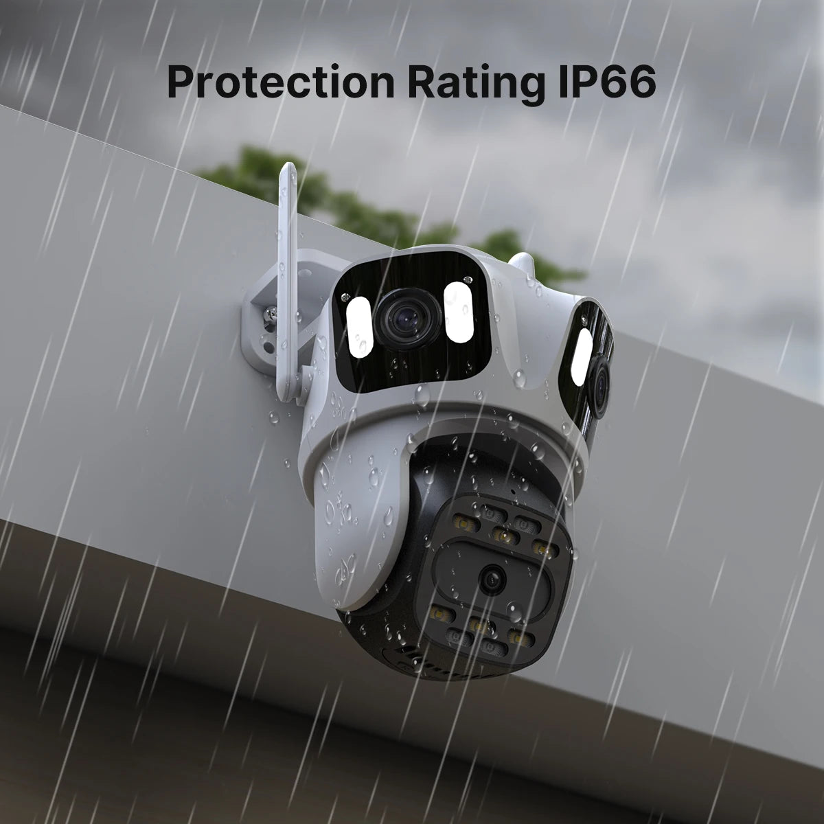 Triple-Lens Wireless Security Camera – AI Human Detection + Auto Tracking (iCSee)