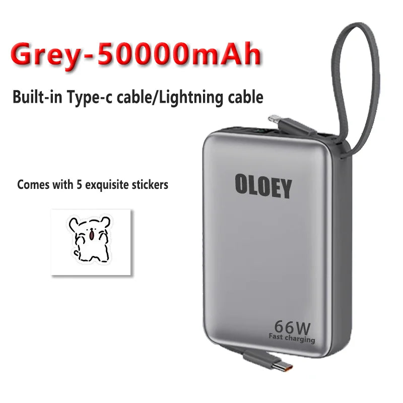 66W 100000mAh Power Bank Fast Charging PD 22W Portable Mini PowerBank for iPhone 17 16 15 Xiaomi External Battery Charger