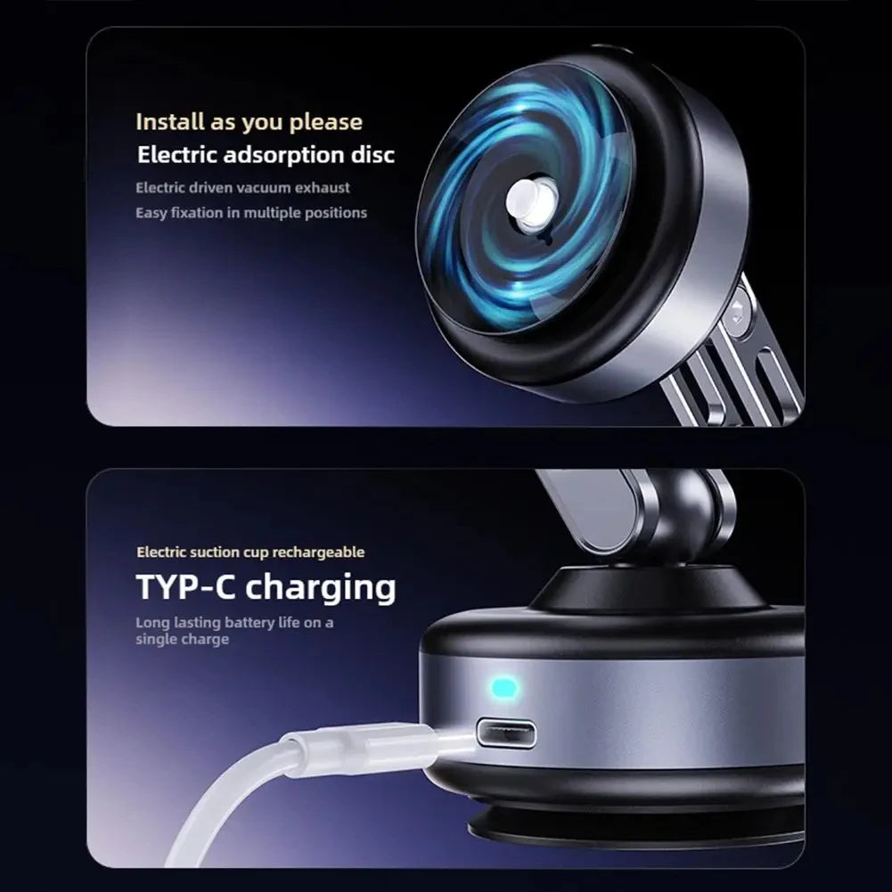 Magnetic Car Phone Mount – Aluminum Alloy, Rotating & Foldable