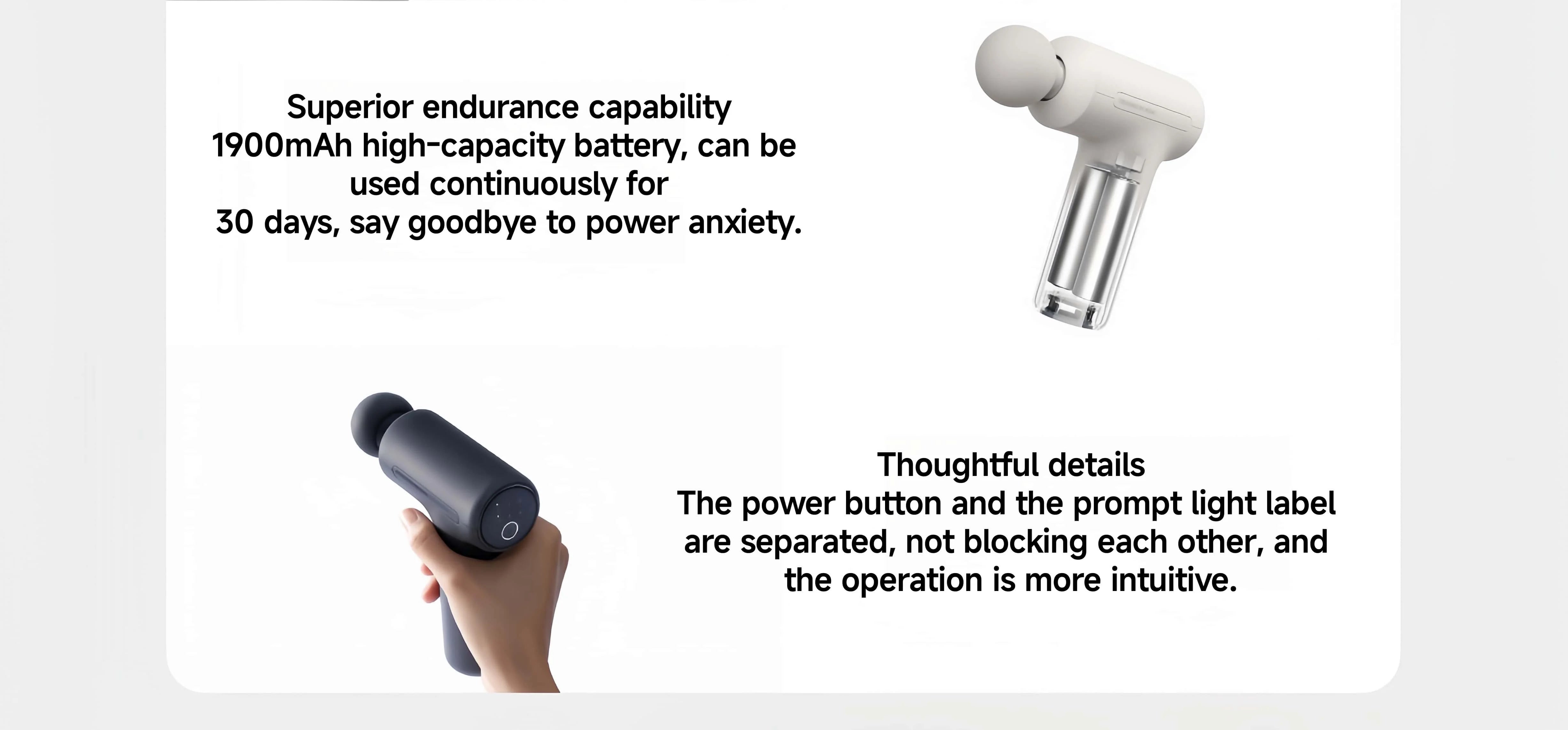 Mijia Mini Fascia Gun 3 – Portable Muscle Massage Gun, 12kg Thrust, Silent Motor