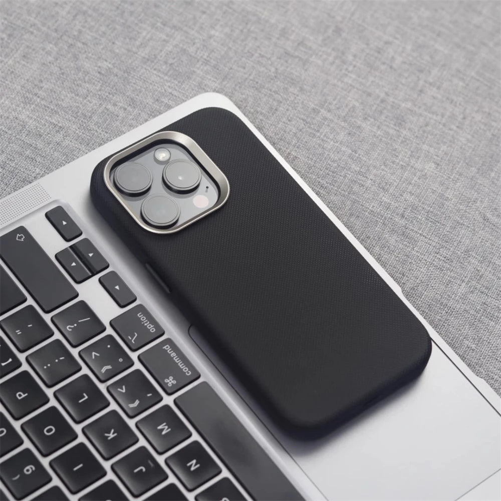 Premium Leather & Alloy iPhone Case – MagSafe Ready