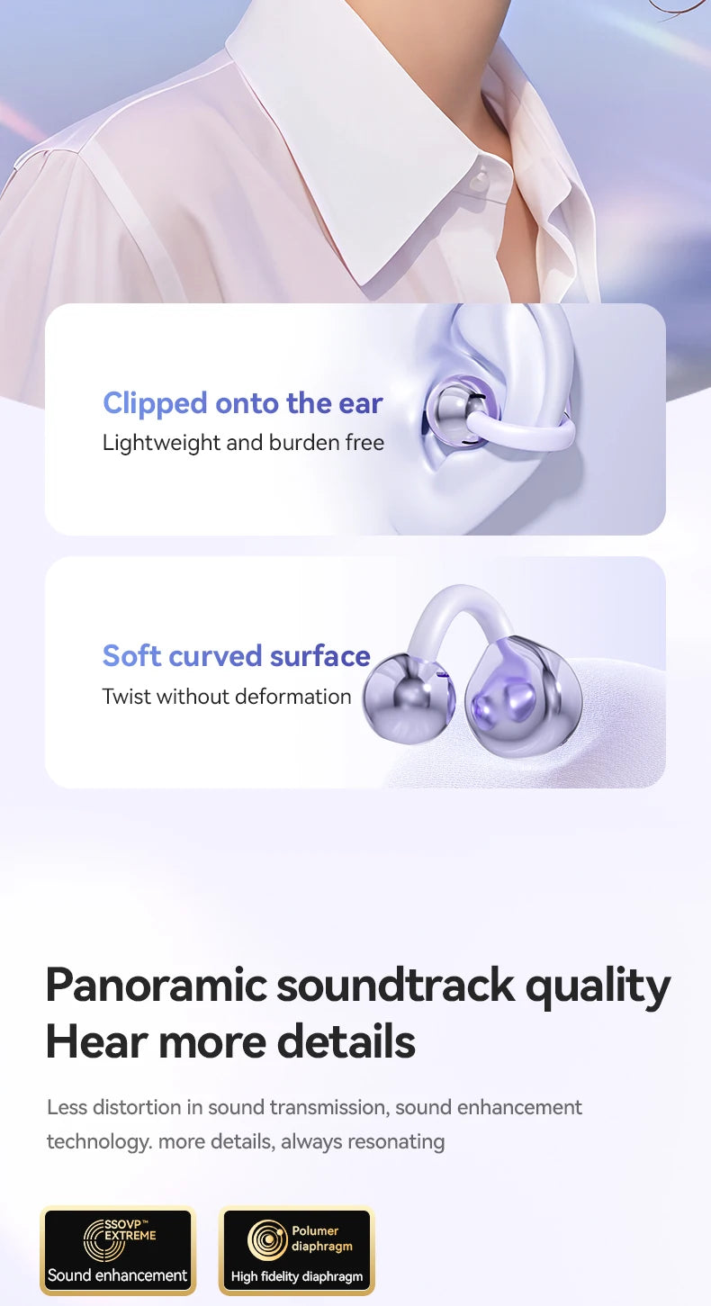 Bone Conduction Bluetooth 5.4 Earbuds – Waterproof Sport Headset with Mic