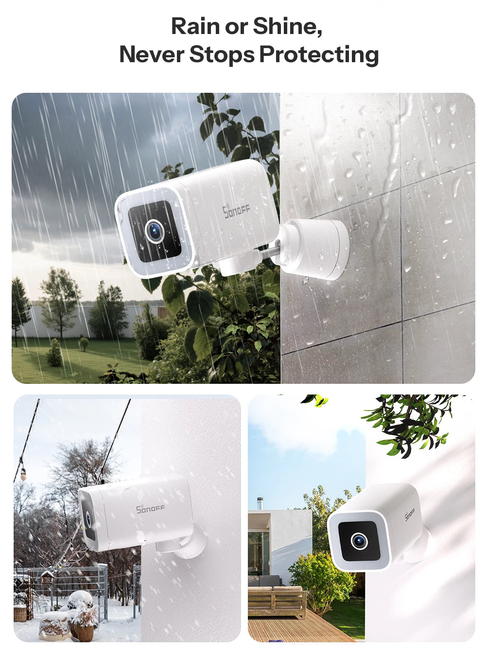 SONOFF Smart Outdoor Camera – 2K HD, AI Detection, Night Vision, IP65