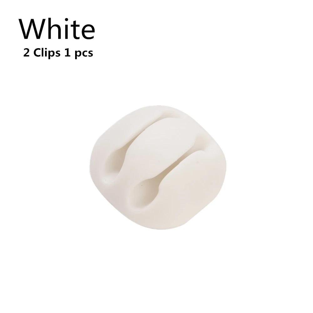 Silicone USB Cable Organizer Clip – Adhesive Cord Holder for Desk & Home