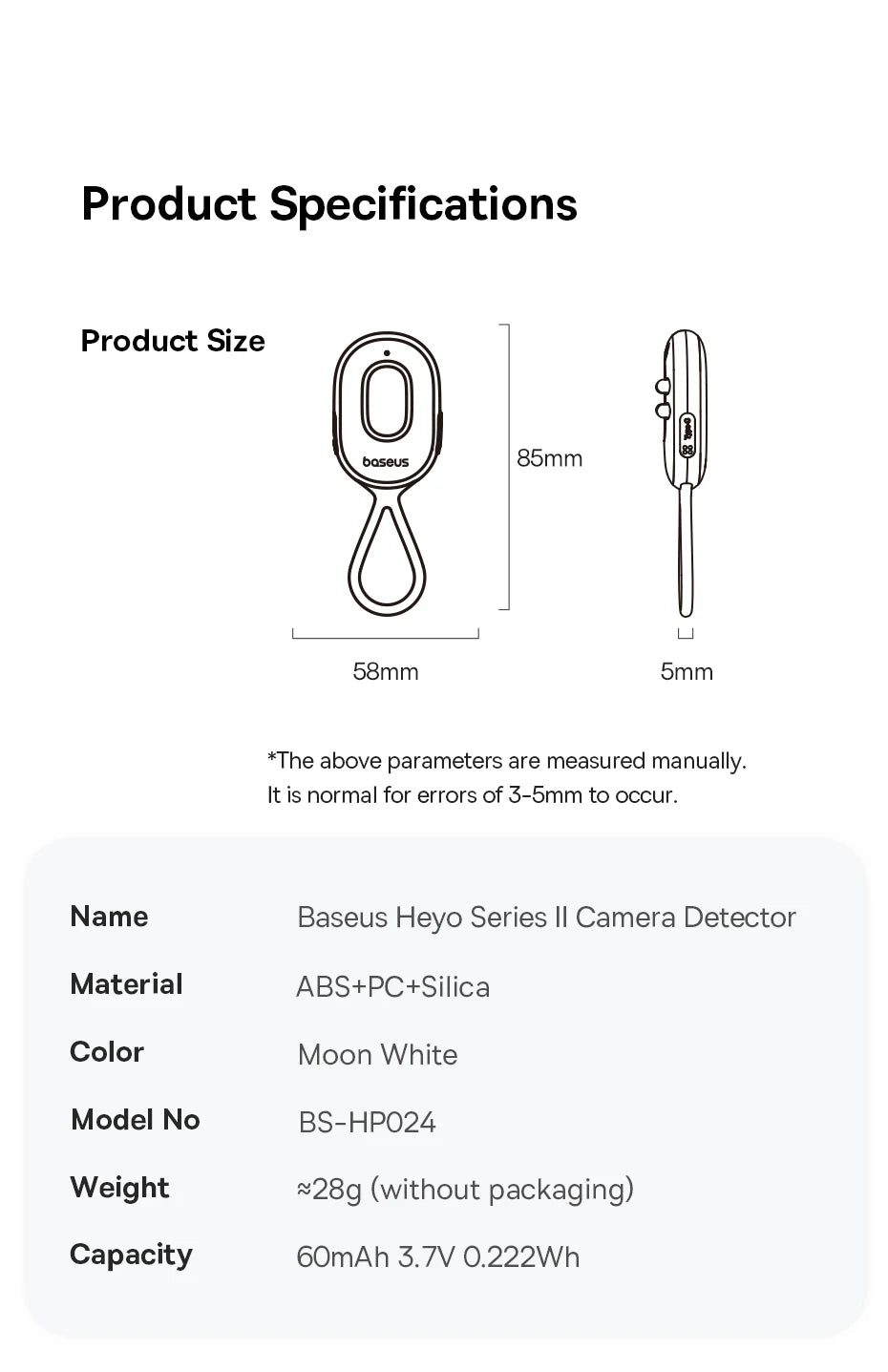 Baseus Anti-Spy Hidden Camera Detector
