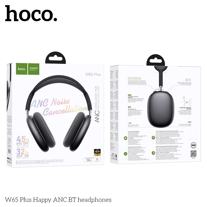 Wireless Over-Ear HOCO W65 Plus – ANC & HiFi Audio