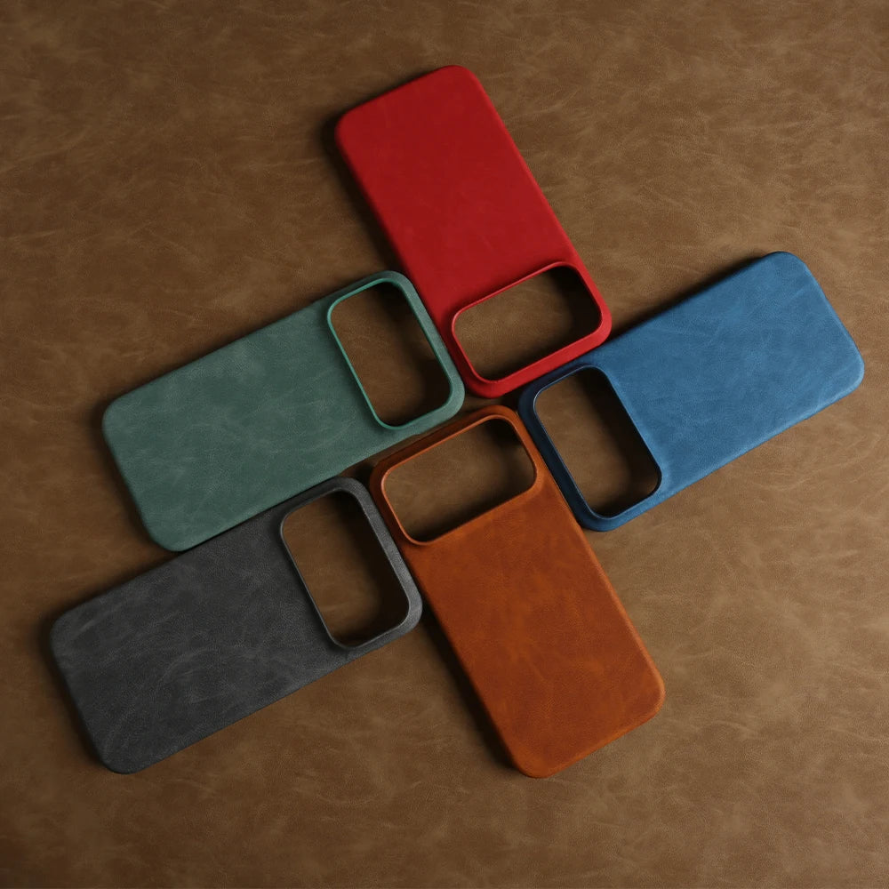 Thin Business Magnetic MagSafe Leather Case for iPhone 14–17 Series