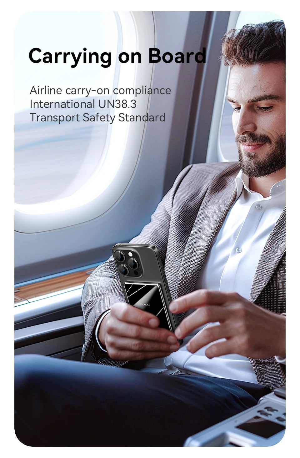 Slim KUULAA Magnetic Power Bank – Wireless for MagSafe
