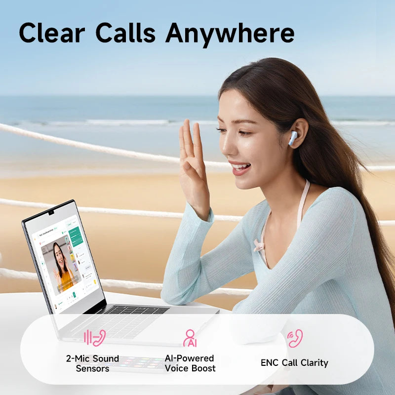 Baseus BS2 Lite True Wireless Earbuds – 40H Playtime, AI Clear Calls, Noise Canceling, IP55
