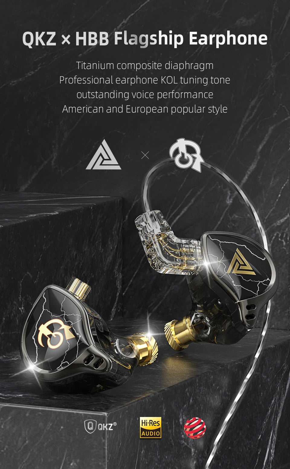 QKZ x HBB 10mm HiFi Earphones – Semi-Open Design