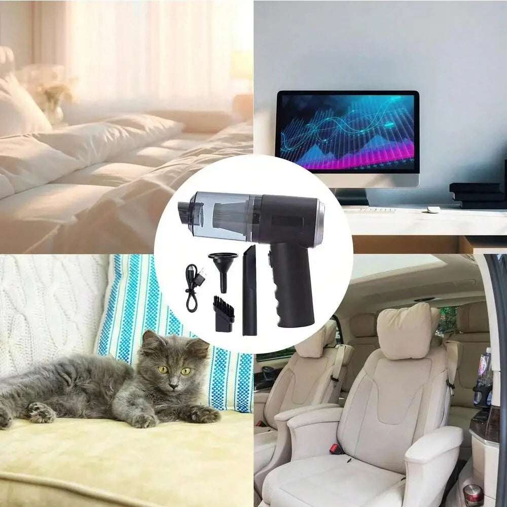 3-in-1 Car & Home Vacuum – USB Rechargeable