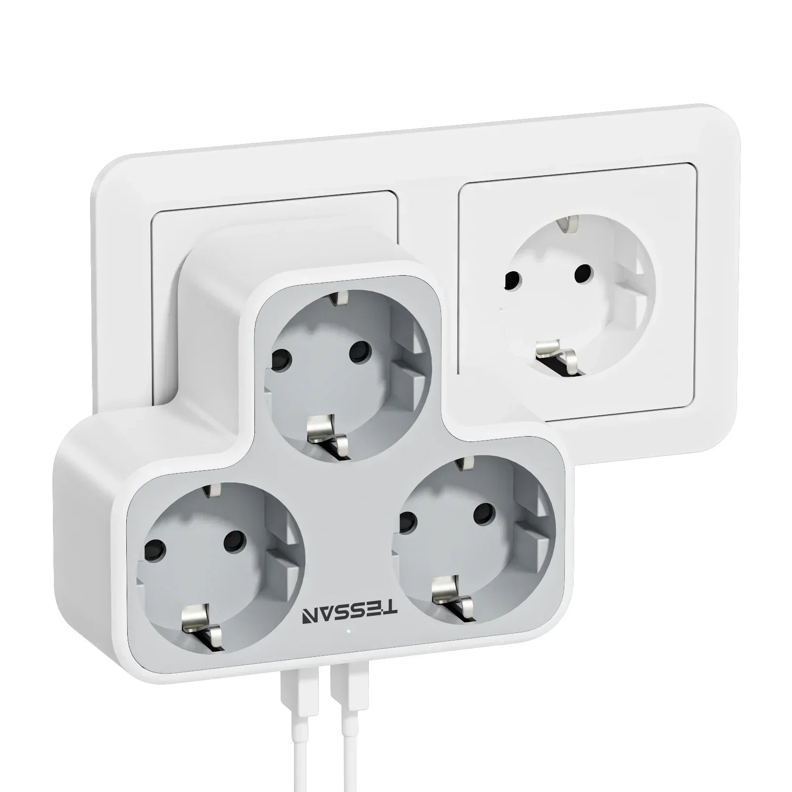 TESSAN Wall Power Strip – USB Ports & Overload Protection