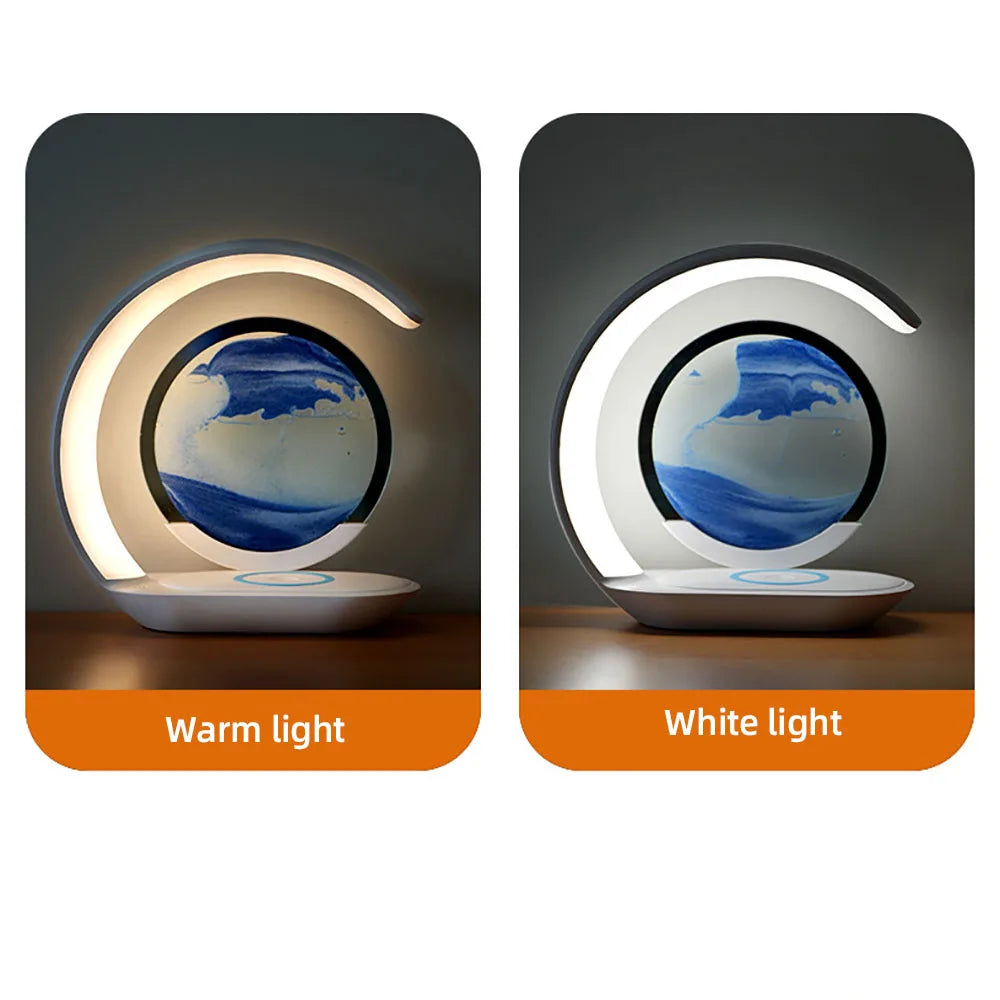 3D Quicksand Table Lamp – Wireless Desk & Ambient Night Light