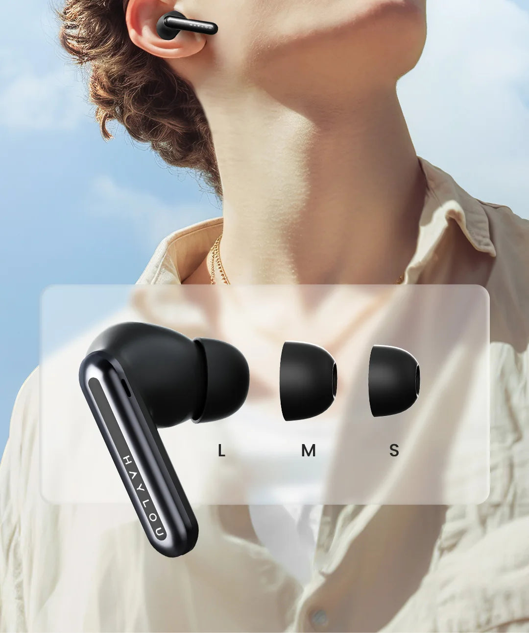HAYLOU Mori Pro ANC Wireless Earbuds Bluetooth 5.4 Headphones 43dB Hi-Res Audio Noise Cancellation 6 Mics Earphones 28Hrs