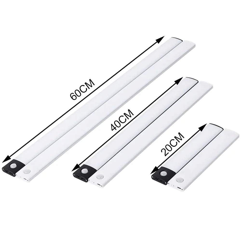 3-in-1 Under Cabinet LED Light – Motion Sensor, USB Rechargeable (Multiple Lengths)