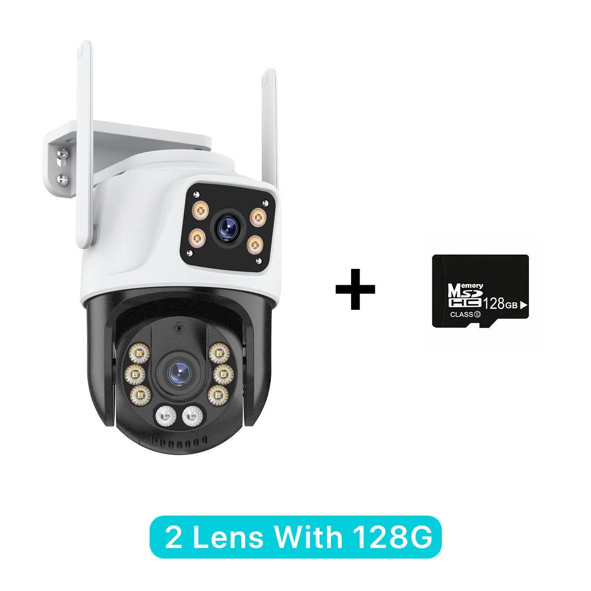 Triple-Lens Wireless Security Camera – AI Human Detection + Auto Tracking (iCSee)