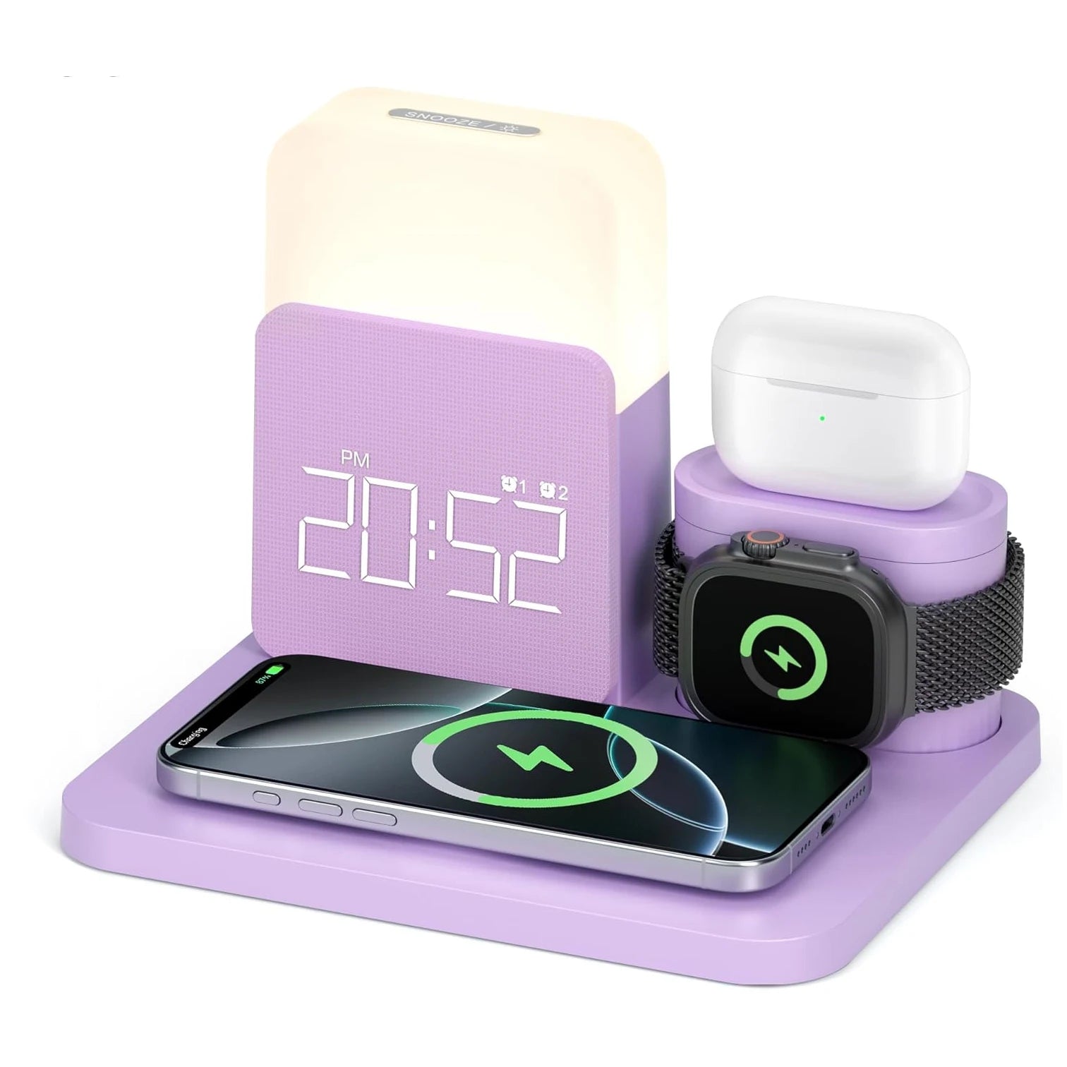 7-in-1 MagSafe Wireless Charger – Alarm & Night Light